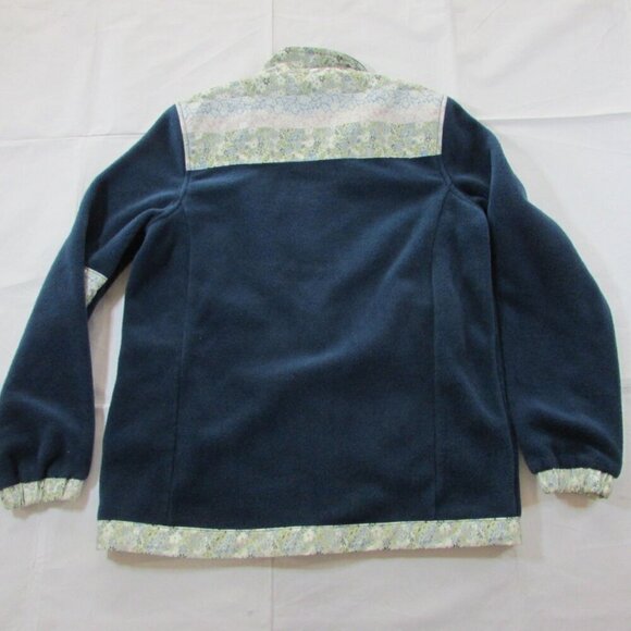Hooey Youth Girls XL Lightweight Fleece Tech Full Zip Jacket Navy Floral - Picture 2 of 8